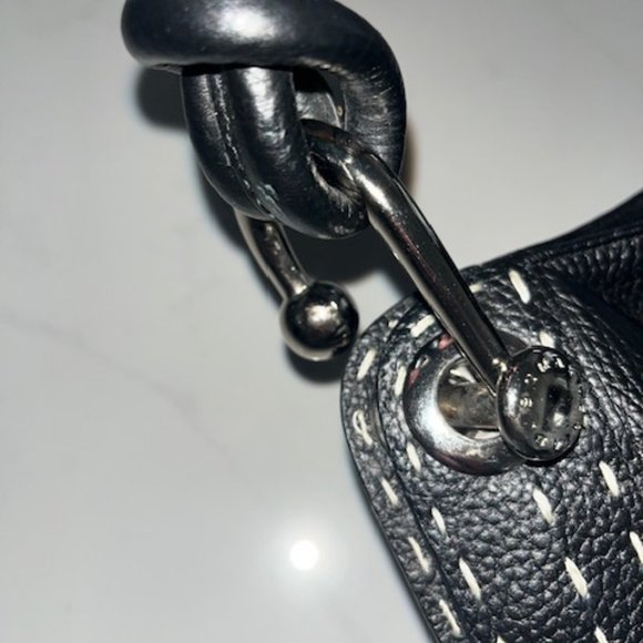 BCBG MaxAzria Black Purse with White Stitching - Picture 5 of 5